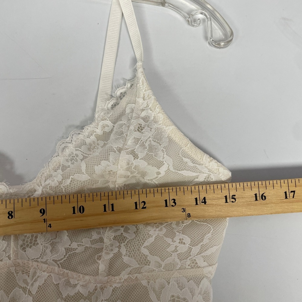 Popilush Womens Floral Lace Shaping Bodysuit Ivory V-Neck Snap Gusset Large L - Picture 5 of 7